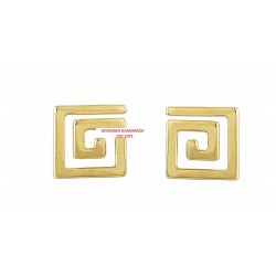 GOLD EARRINGS NAILS MAIAANDROS-GREKA K14 GRE761