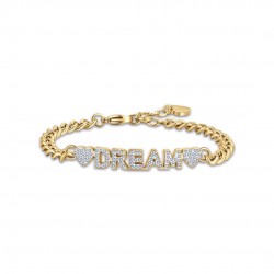 Luca Barra "Dream" steel bracelet with white crystals BK2052