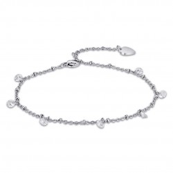  STAINLESS STEEL ANKLET WITH WHITE CRYSTALS CODE: CV122