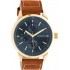 OOZOO watch with blue dial and brown leather strap
