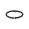Visetti Men's black genuine leather bracelet with cylinder detail QD-BR275B
