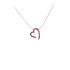 Necklace with special red heart silver 925 E50760K