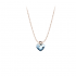 Necklace 925 silver gold plated with blue heart
