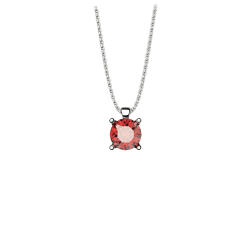 Single stone with red crystal silver 925