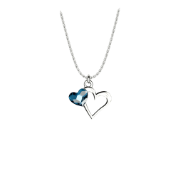 Double heart necklace silver 925 