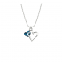 Double heart necklace silver 925 E56020N
