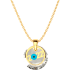 Charm necklace silver 2022 gold plated with crystal and eyelet e91808