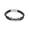 Visetti bracelet with two chains made of genuine black leather