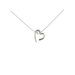 Heart necklace with 925 silver pearl 