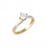 Engagement ring gold and white gold 14 carat flame d060