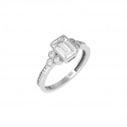 Single Stone 14 Carat Engagement Ring White Gold  d064