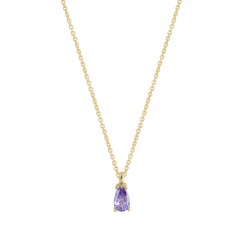 14ct gold drop necklace with KOL9 zircon