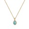 Gold rosette necklace with aqua marine and 14 carat zirconia 