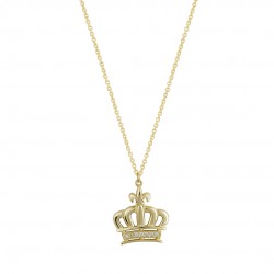 14ct gold crown necklace with KOL23 zircons