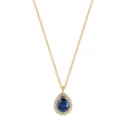 14ct gold rosette necklace with KOL24 zirconia