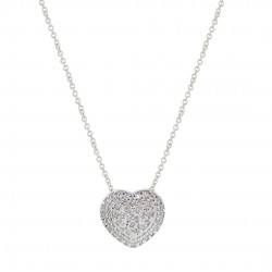 14ct white gold heart necklace with zircon KOL39
