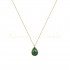 14K GOLD NECKLACE WITH LONDON GREEN TOPAZE WITH CHAIN ​​handmade K067