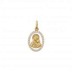 Virgin Mary 14 carat gold with zircon KF3