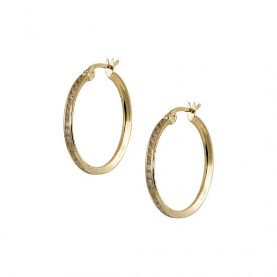 Earrings gold rings 14k polished 