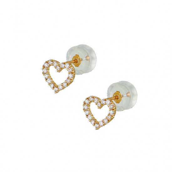  Earrings 14ct gold heart ER1114