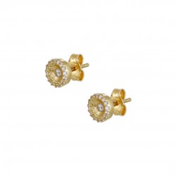 14ct carat earrings NAILS WITH WHITE ZIRCONIA KUMIAN SK6