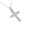 Baptismal cross of 14 carat white gold for a girl with chain S10