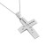 Baptismal white gold cross with chain 14k
