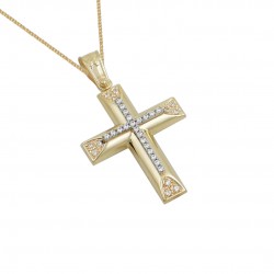Baptism cross gold 14 carats with chain ST107