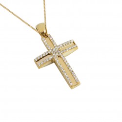 Baptism cross gold 14 k with women's chain f118