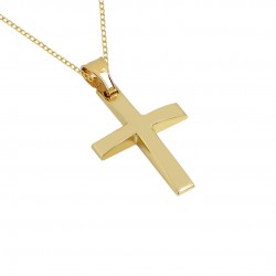 Baptism cross 14 carat gold with chain S150