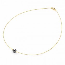 Necklace with Black Pearl Fresh Water Pearl 8.0-9.0mm K14