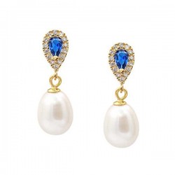 Earrings with pearls Fresh Water Pearl 8.0 × 10.0mm K14 