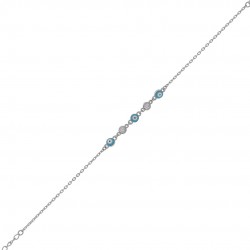 Silver Bracelet Eyelets and ziegon ba223-1q