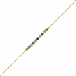 Silver Eye Bracelet Gold Plated with Zircon 9b-007-3q