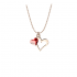 Double heart necklace with silver 925 rose gold plated E56024K