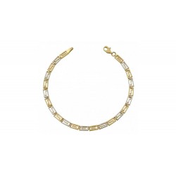 Koumian Gold and White Gold Bracelet Meander greka Handmade 14 carats GRE8035