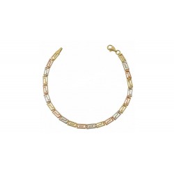 Koumian Gold White Pink Gold Meander Bracelet Handmade 14K 