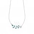 925 Silver Necklace with Opal Mineral Leaves OK064B
