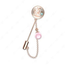 925 silver "live" safety pin with pink pearl 