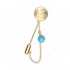 925 silver "live" safety pin with turquoise pearl 