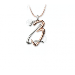 Charm necklace 2023 silver with braided numbers gold plated Γ1040