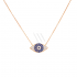 925 Silver Necklace Eye with Zircon White and Blue ZN1063G