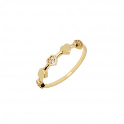 14ct Gold Ring With Hearts 