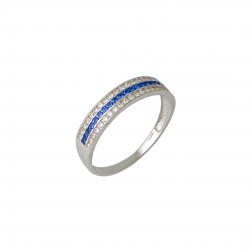 Ring White Gold Misover 14k with zircon white blue d177