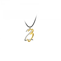 Charm necklace 2023 silver with braided numbers gold plated Γ1023