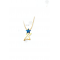 Charm Silver Necklace 2023 Gold Plated Star With Blue Crystal E9198