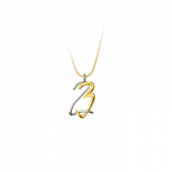 Charm necklace 2023 silver with braided numbers gold plated Γ1022