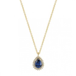 14ct gold rosette necklace with zirconia