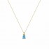 14ct gold drop necklace with blue zircon kol107