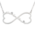 Silver Infinite Heart Pendant with two Zircon 